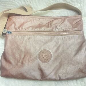 Rose Gold Kipling Pink Crossbody Bag with Signature Style